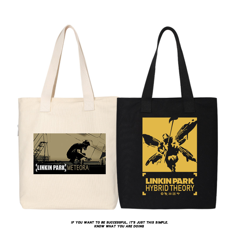 秀洛林肯公园Linkin Park摇滚乐队单肩斜挎手提包帆布包托特包女