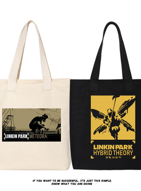 秀洛林肯公园Linkin Park摇滚乐队单肩斜挎手提包帆布包托特包女
