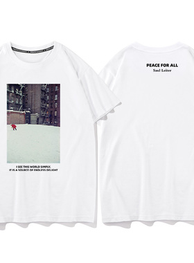 Saul Leiter索尔雷特摄影作品2025款潮流衣服纯棉反战短袖T恤男女