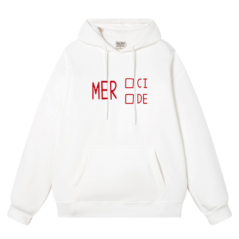 merci 同情还是男士秋冬加绒加厚连帽卫衣宽松休闲日常百搭保暖