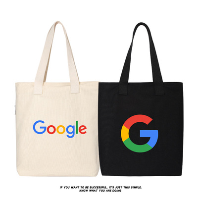 秀洛谷歌Google周边帆布背包geek极客程序员工程师手提袋购物袋