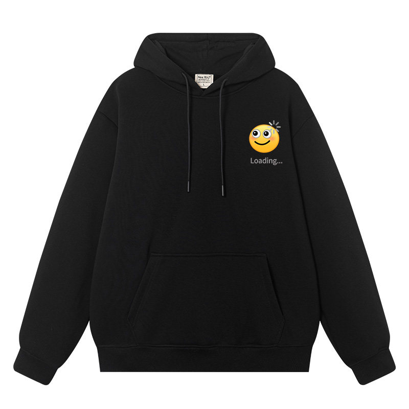 秀洛恶搞Loading吃惊表情包图秋冬加绒连帽卫衣加载中情侣装衣服