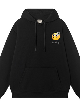 秀洛恶搞Loading吃惊表情包图秋冬加绒连帽卫衣加载中情侣装衣服