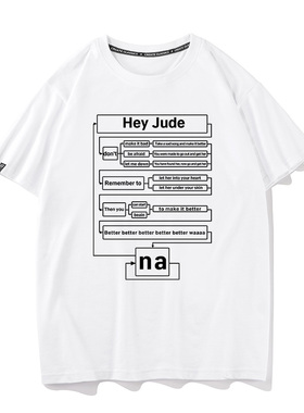 秀洛Hey jude嗨朱迪Beatles披头士列侬夏季新款T恤短袖纯棉打底衫