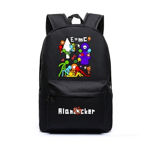Alan Becker火柴人AB周边书包动漫卡通黑色双肩背包大容量双肩包