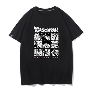 七龙珠联名T恤布欧弗利萨贝吉塔悟空超级赛亚人龙珠超纯棉短袖男