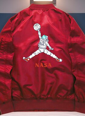 秀洛nasa钓鱼宇航员衣服潮流古着vintage周边秋冬外套卫衣男夹克