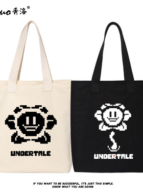 秀洛undertale帆布包包女sans骷髅兄弟书包单肩手提包袋传说之下