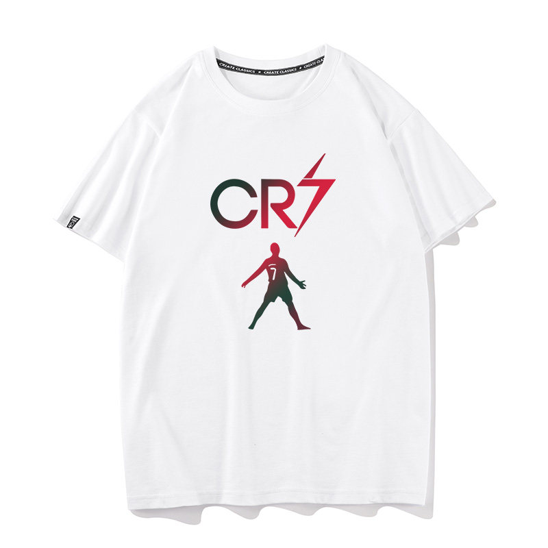 秀洛葡萄牙队CR7短袖T恤男足球休闲打底衫衣服纯棉大码半袖足球衫