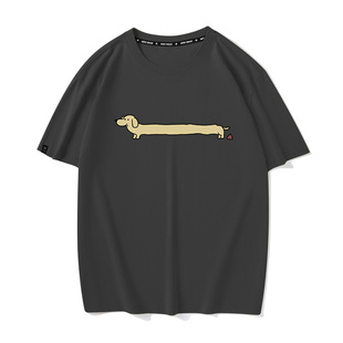 纯棉纯棉短袖 dog搞笑创意个性 T恤男 looooooog 秀洛腊肠狗细狗狗a