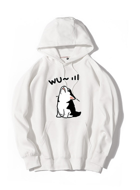 秀洛wu狼嚎唱歌哈士奇二哈周边同款连帽套头卫衣外套休闲宽松衣服
