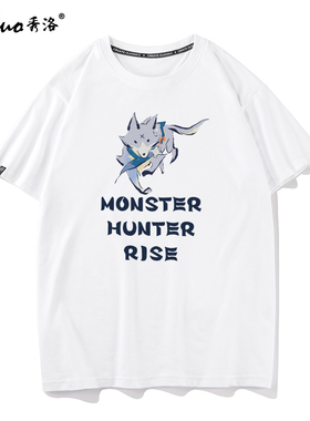 秀洛小怪兽恐龙衣服Monster Hunter Rise短袖崛起T恤男女怪物猎人