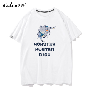 Rise短袖 崛起T恤男女怪物猎人 Hunter 秀洛小怪兽恐龙衣服Monster