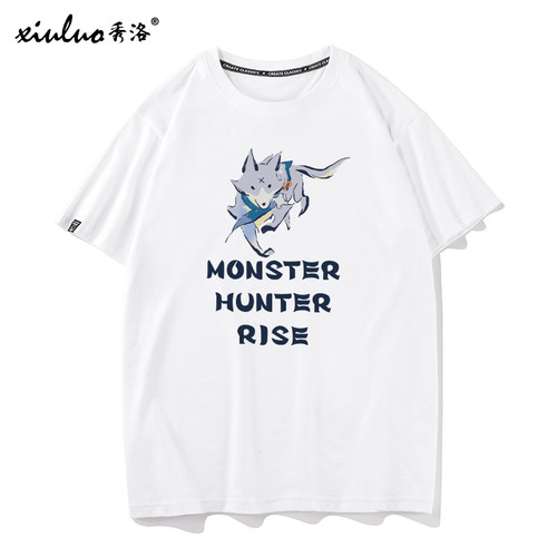 秀洛小怪兽恐龙衣服Monster Hunter Rise短袖崛起T恤男女怪物猎人