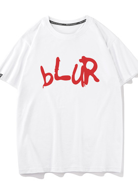 秀洛Blur污点乐队摇滚T恤涅盘ACDC枪花字母短袖印花潮纯棉打底衫