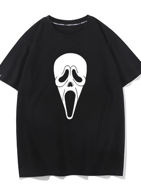 秀洛美剧惊声尖叫T恤Scream恐怖惊声尖笑纯棉圆领短袖上身半截袖