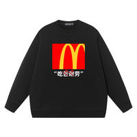 Xiuluo's funny, creative, hardworking and enduring sweatshirt for autumn and winter is a pure cotton loose top with a round neck and a pull-up hairstyle for teenagers thumbnail 3