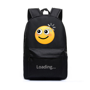 简约加载中恶搞Loading吃惊搞笑表情包书包学生双肩包男双肩背包