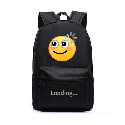 简约加载中恶搞Loading吃惊搞笑表情包书包学生双肩包男双肩背包