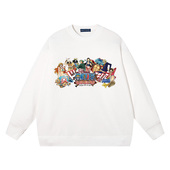 秀洛海贼王路飞索隆娜美眼神卫衣男学生秋冬装 加绒动漫印花圆领