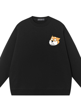 秀洛恶搞狗狗doge表情包神烦狗子柴犬休闲圆领卫衣男秋田犬外衣服