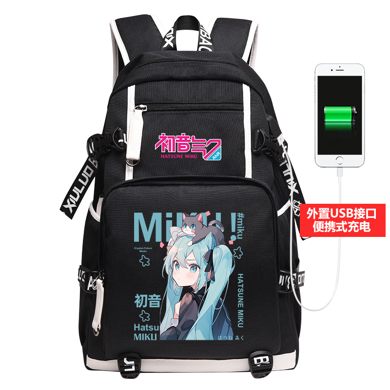 初音动漫未来儿童书包减负护脊Miku小学生三到六年级大容量双肩包