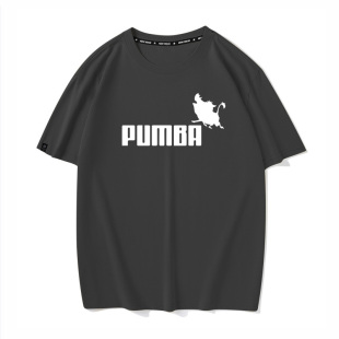 秀洛狮子王辛巴野猪可爱彭彭pumba剪影周边衣服动漫短袖 T恤男半袖