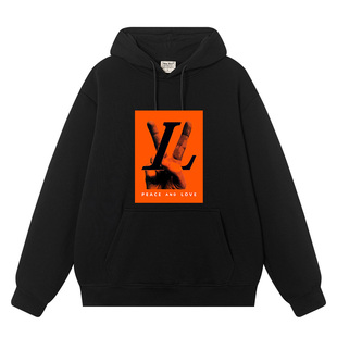 秀洛反战卫衣男女连帽加绒peace and love手势世界和平周边上衣服