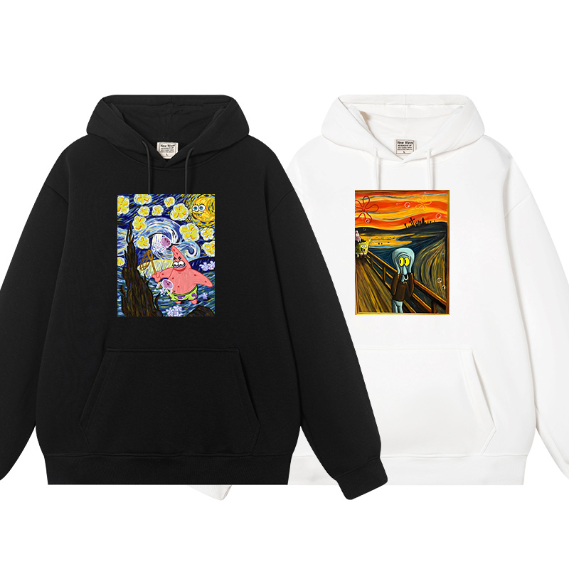 特别的情侣装秋冬连帽卫衣潮牌高级感小众超火外套海绵宝宝派大星