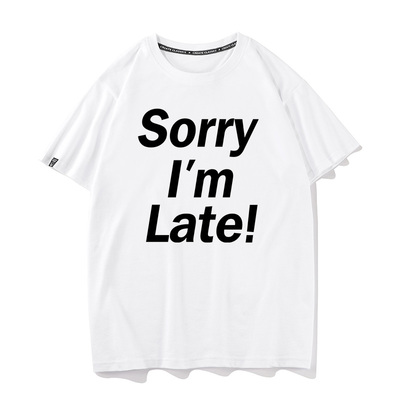 一百種生活 Sorry I’m Late!卢广仲同款我迟到了短袖T恤男女半袖