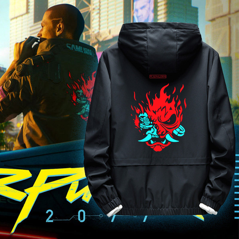 秀洛游戏周边赛博朋克2077外套男冬季加厚休闲夹克steam ps4衣服