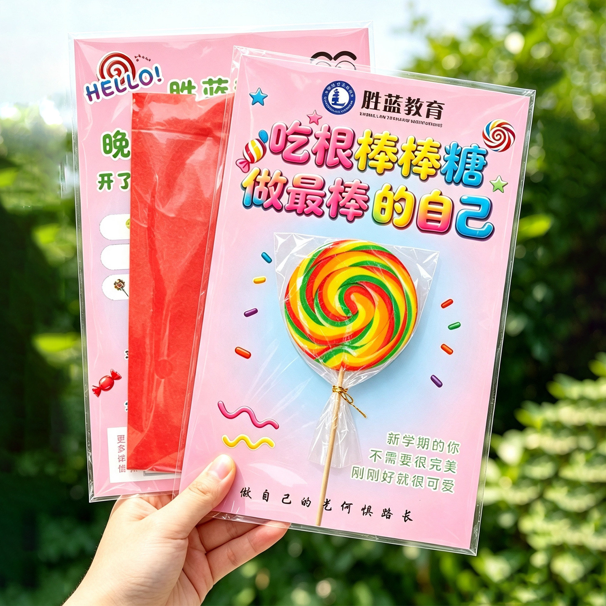 托管地推物料包定制幼儿园幼小衔接棒棒糖引流神器礼品卡DM单设计