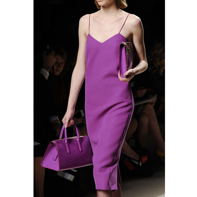 同款紫色吊带气质连衣裙修身显瘦