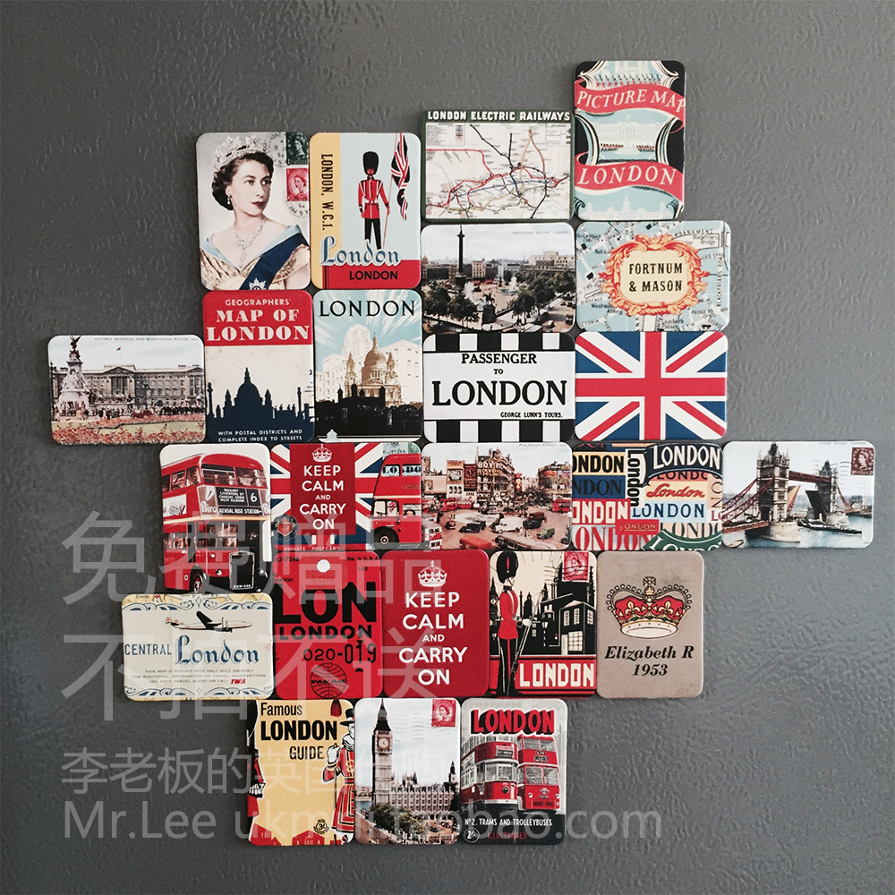 满500元可选英国元素磁性冰箱贴