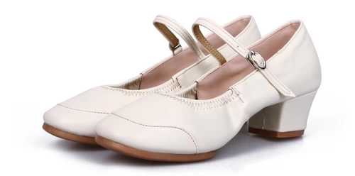 Летние туфли, красная обувь, современные танцующие сандалии, мягкая подошва, из натуральной кожи