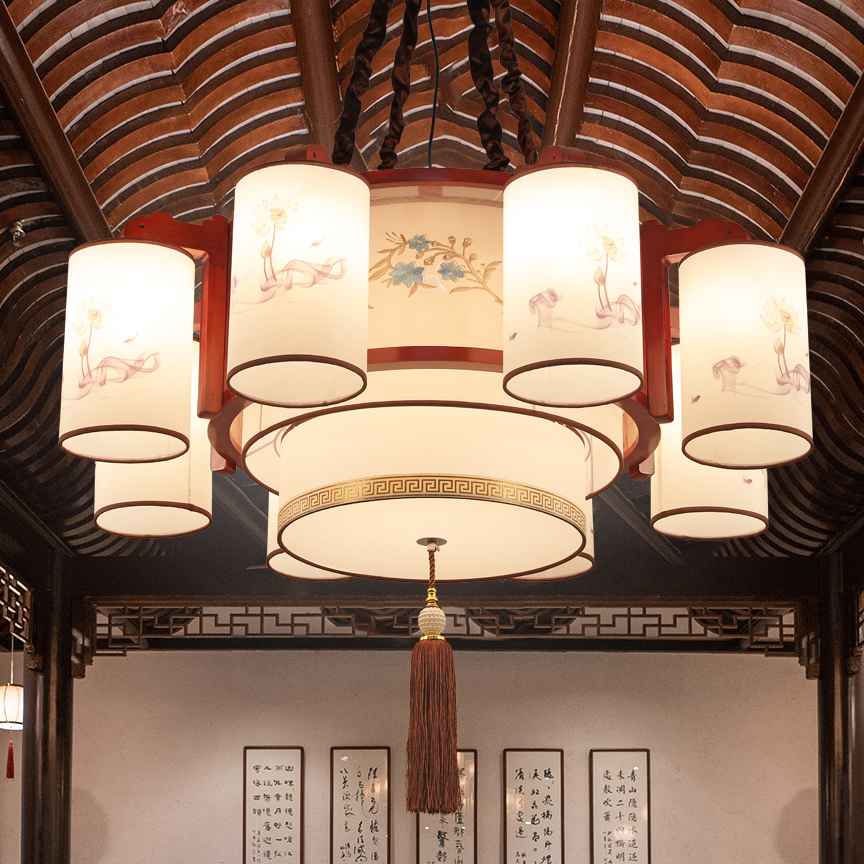 中式仿古饭店大厅包厢灯酒店吊灯