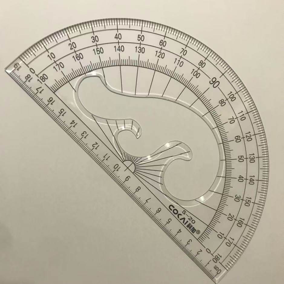 半圆量角器测量尺绘图设计