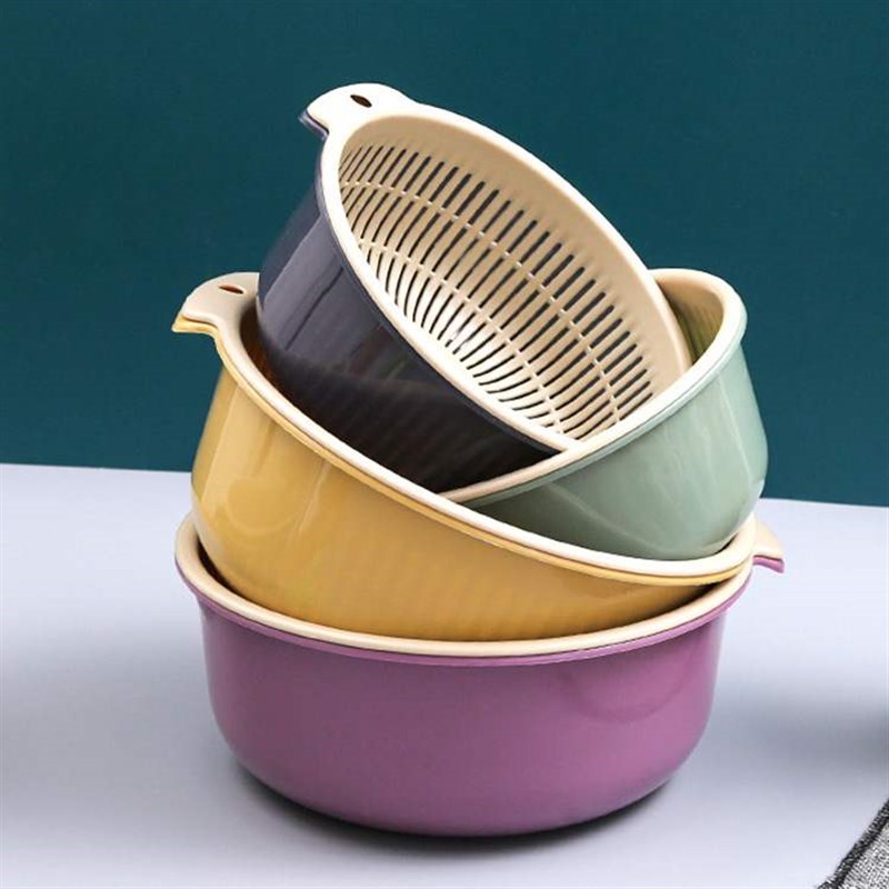 洗菜盆沥水篮客厅厨房创意多功能家用果盘双层塑料洗菜篮子水果篮