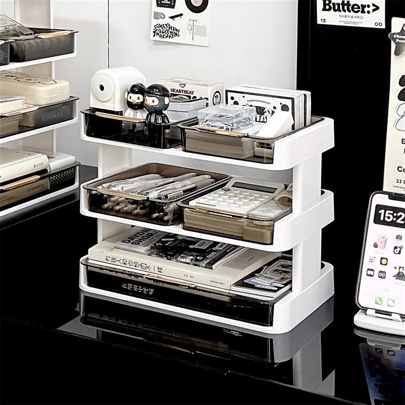 桌面文具收纳盒卧室书桌置物架学生宿舍简约抽屉式多层分格整理盒,收纳整理,桌面收纳盒,淘宝优惠券,粉丝福利购,淘宝优惠卷