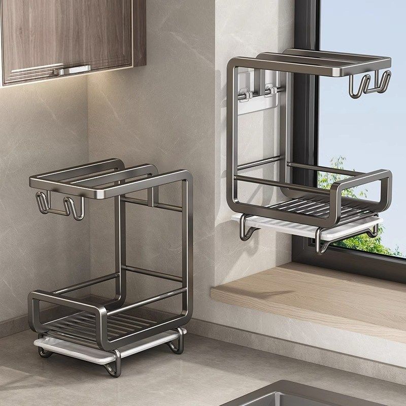 抹布架免打孔海绵沥水篮钢丝球收纳架厨房置物架水槽洗碗布沥水架,家庭/个人清洁工具,脸盆架,淘宝优惠券,粉丝福利购,淘宝优惠卷