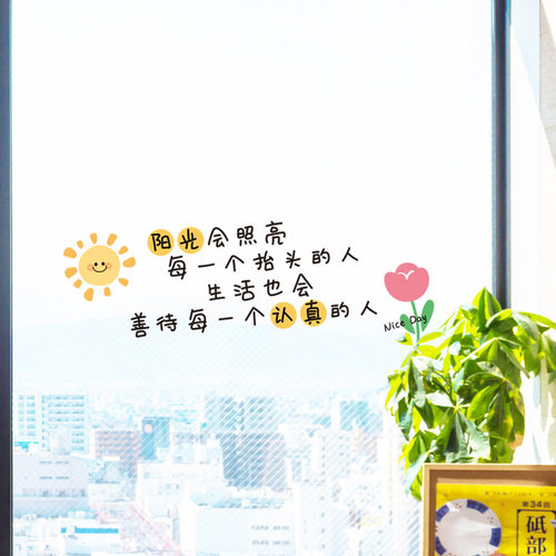 治愈系文字装饰玻璃贴纸