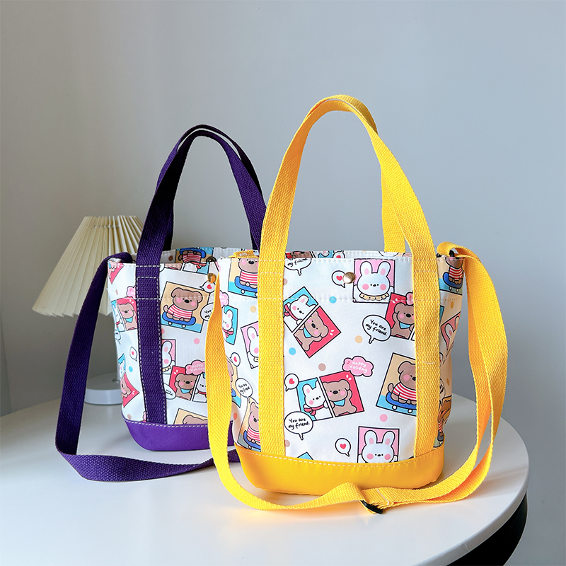 时尚单肩包斜挎包手提包小包便当包妈咪包女包帆布袋定制印logo包