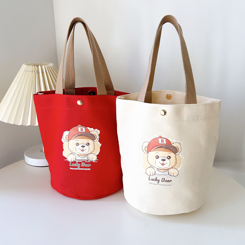 帆布包女包小包手提水桶包妈咪包饭盒袋手拎小包手机包帆布袋定制