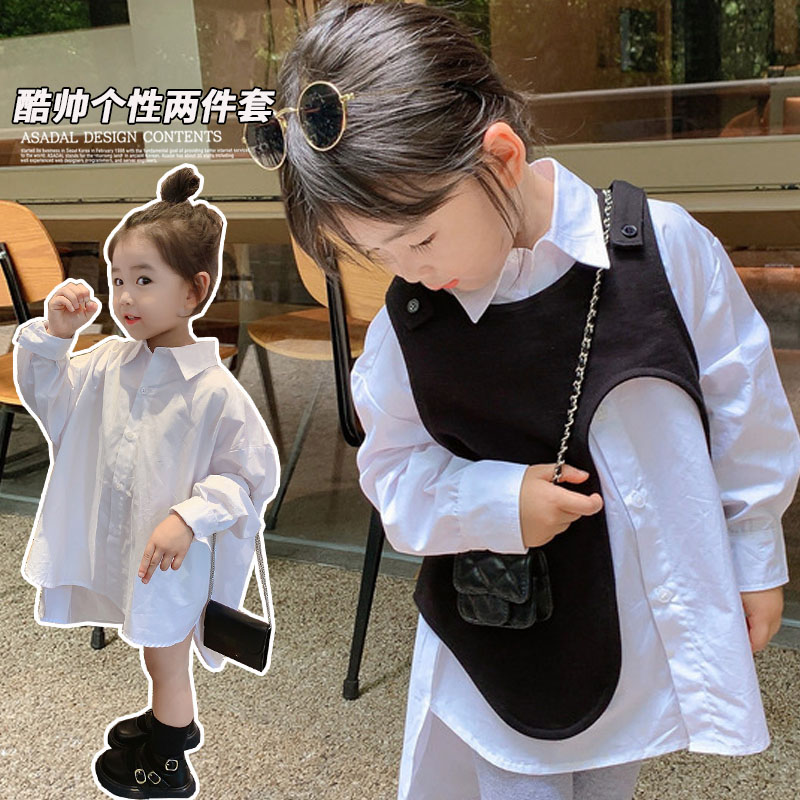 长袖背心马甲洋气打底女童秋装