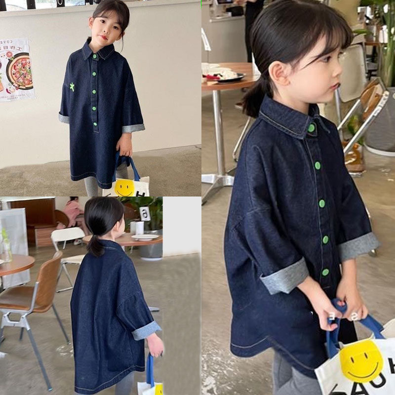 女童春款连衣裙2026新款韩国童装洋气时尚学院风宝宝长袖衬衫裙潮