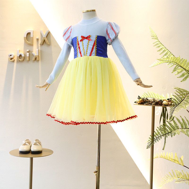 女童秋冬款2021白雪公主裙裙子