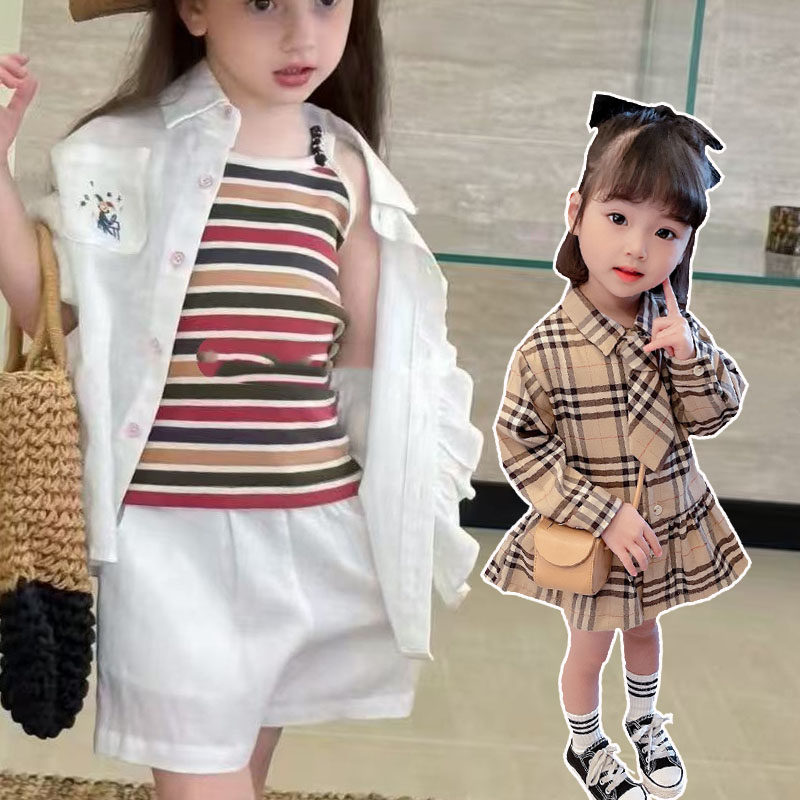 女童套装2026新款儿童春夏卡通印花衬衫开衫防晒衣休闲短裤两件套