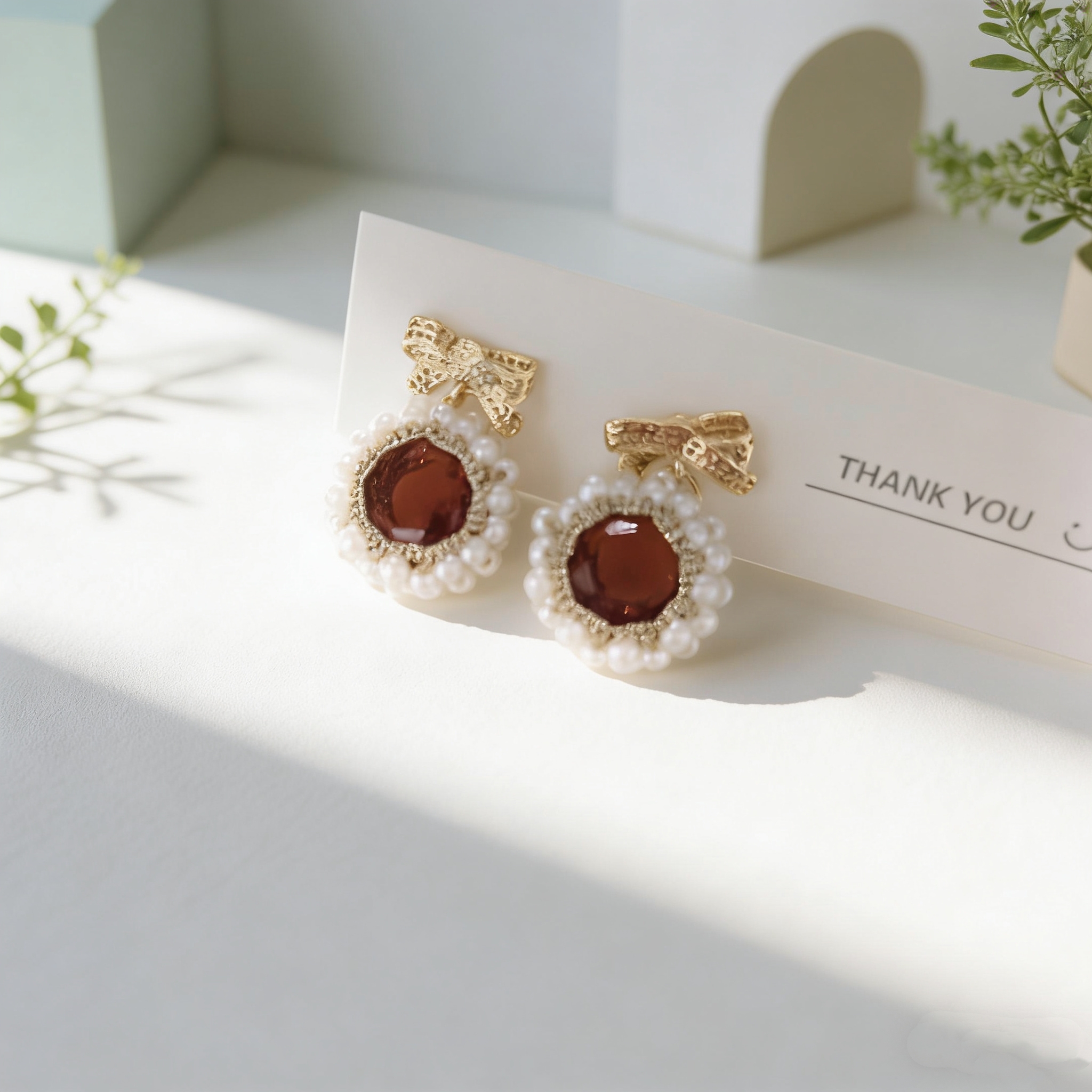 手工法式蕾丝梭编蝴蝶结耳钉通勤法式欧洲女复古小众复刻lorina特