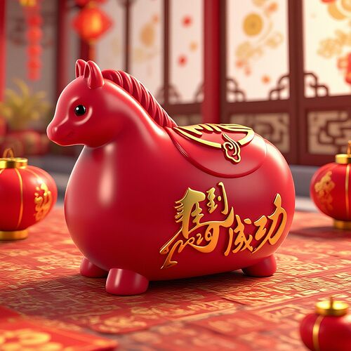 马到成功生肖马存钱罐2026新款只进不出不怕摔摔摆件儿童马年礼物