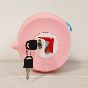 卡通小猪儿童存钱罐带锁钥匙只进不出防摔储蓄罐男孩女孩生日礼物